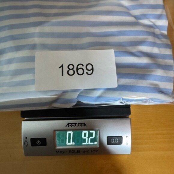 J McLaughlin Polo Shirt Mens Size XXL Short Sleeve Golf Athleisure Blue Striped - Picture 7 of 7